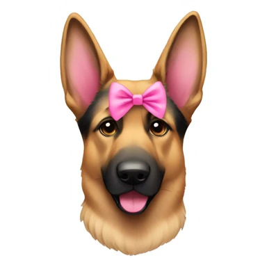 german shepherd with a pink bow sticker