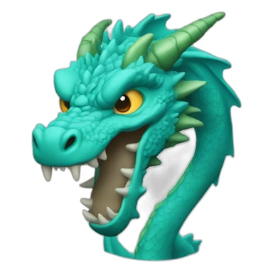 cyan dragon head sticker