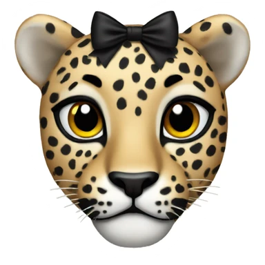 A leopard with black bow sticker