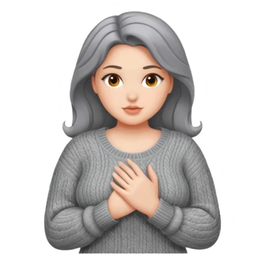 Design a woman’s grey sweater for a voluptuous woman. Only design the sweater. Remove the woman sticker