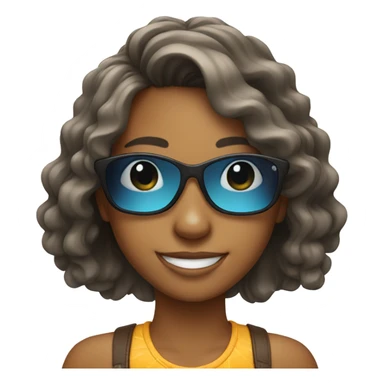 smiling girl with sunglasses sticker