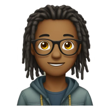 Boy with dreads and glasses sticker