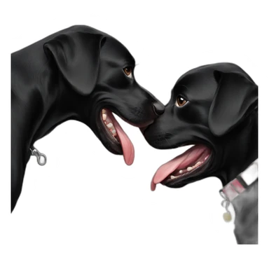 Black dogs kissing sticker