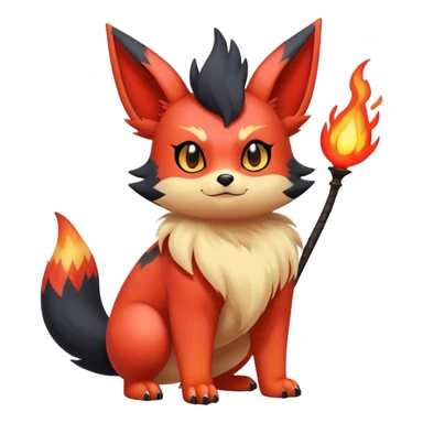 Cool cute edgy kawaii Quilava-Litten-Flareon-animal-creature-hybrid full body sticker