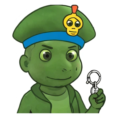 Little boy with keys on head sticker