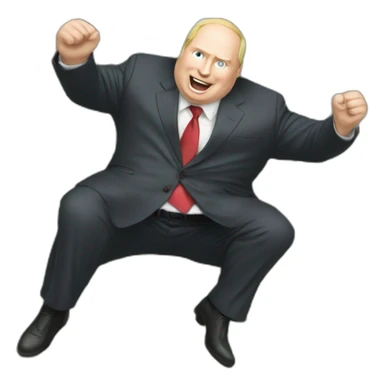 Fat vladimir poutine jumping into a pile of money sticker