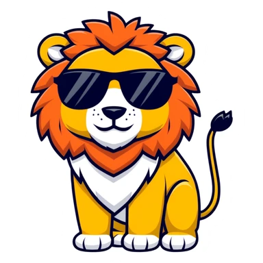 cool lion with sunglasses sticker