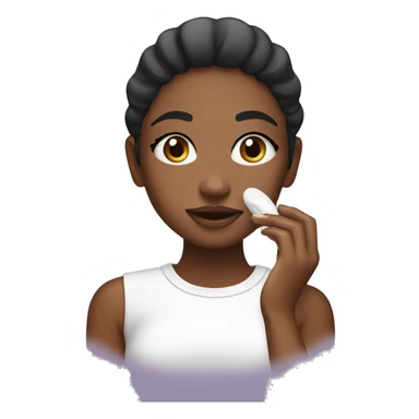 A girl doing her skincare sticker