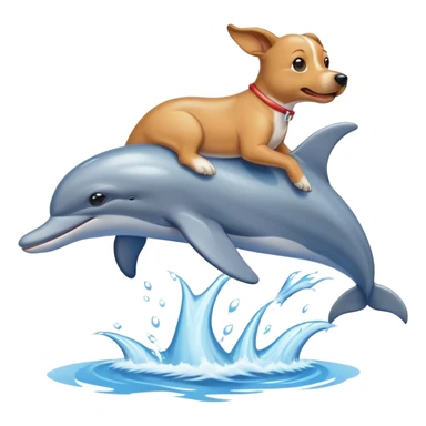 dog ride dolphine sticker