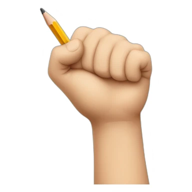 hand holding pencil in fist sticker