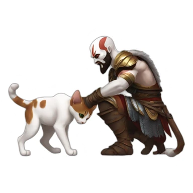 Kratos prying a cat sticker