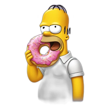 Homer simpson qui mange un donut sticker