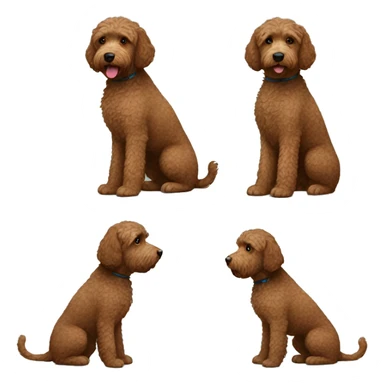 Brown mini labradoodle  sticker