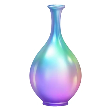 Sparkly glossy Pastel iridescent glass vase sticker