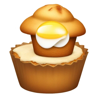 Muffin with egg and chicken sticker