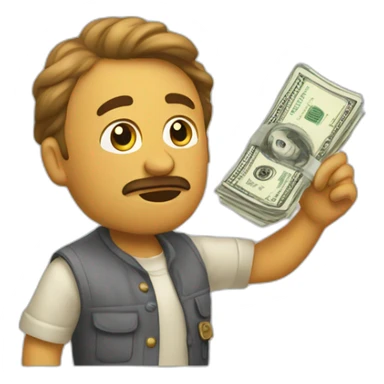 confused southerner giving away money sticker