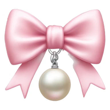 light pink bow with a pearl charm sticker
