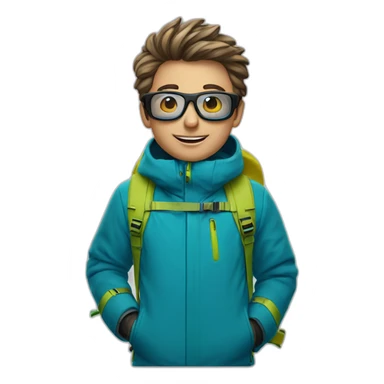 Un garçon à das lunettes de ski sticker