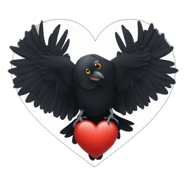 Crow in a heart sticker
