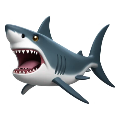 Scary shark sticker