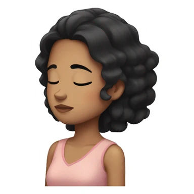 Girl with black hair sleeping sticker