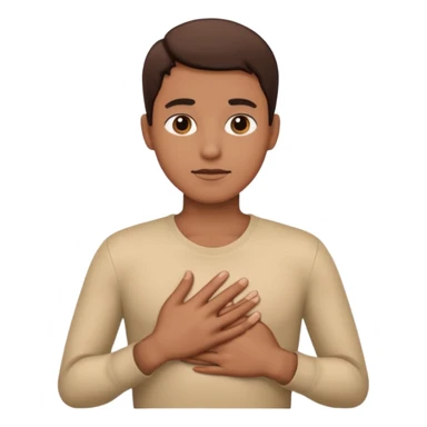 Mano al pecho sticker