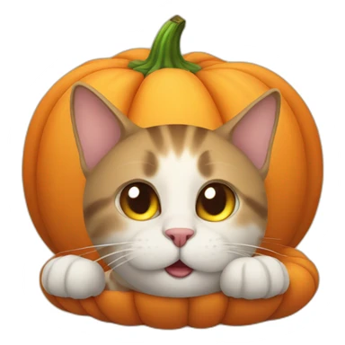 Cat tired on a pumpkin sticker