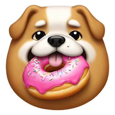 Fat dog eating a donut sticker