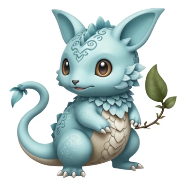 White soft natural realistic romantic vintage antique divine beautiful elegant pretty precious cute young youthful  Fakémon-Pokémon-hybrid-creature sticker