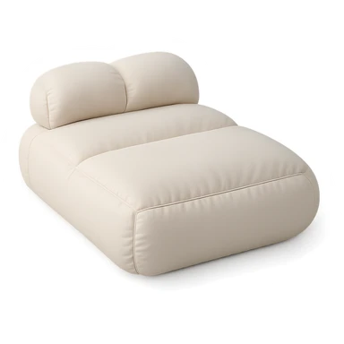 minimalist cushion style bed, rounded edges, soft color palette sticker