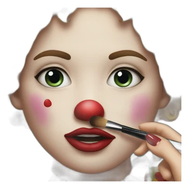 Clown putting makeup and crying sticker