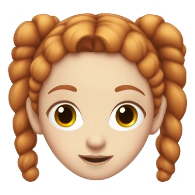 Red-haired girl in two ponytails with pale skin white sweater sticker