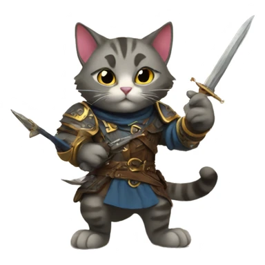 cats playing dnd sticker