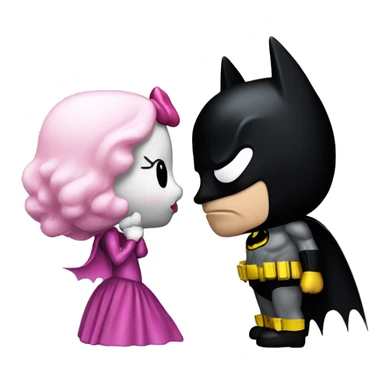 Hello kitty kissing batman sticker