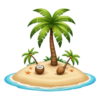 island with a coconut tree and beach sticker