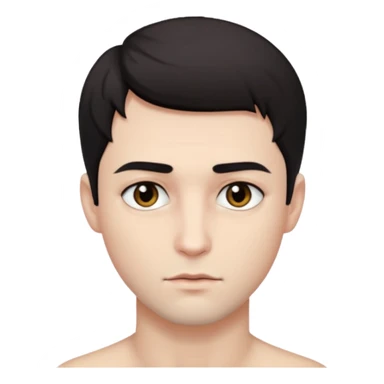 White sexy man emoji with short dark hair and dark seductive eyes sticker