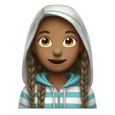 Smiling girl with striped hoodie sticker