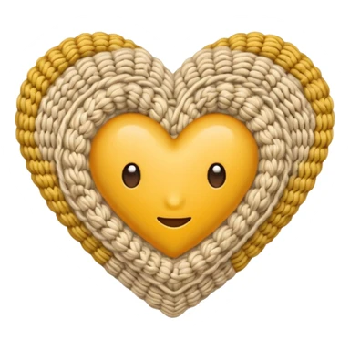 Knitted beige heart sticker