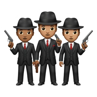 3 mafia members guns sticker