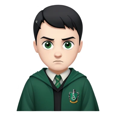 Jamie Yeates is Marcus Flint in harry potter, wear hogwarts slytherin uniform, short black hair, bulky face, often scowling or looking grumpy give him an intimidating presence sticker