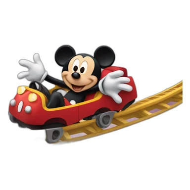 Mickey mouse rides the rollercoaster sticker