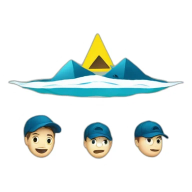 bermuda triangle and 3 mens inside sticker