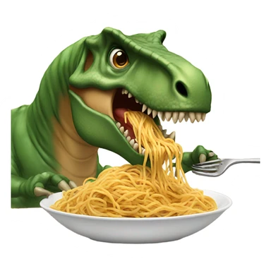 T rex eating spaghetti w sticker