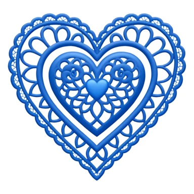 blue lace heart sticker