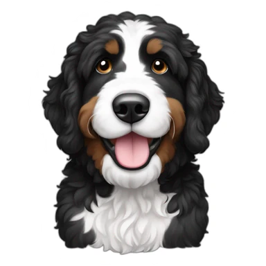 black and white bernedoodle sticker