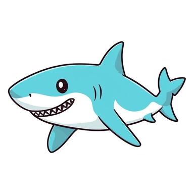 Shark with a tank top sticker