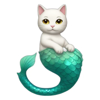 cat mermaid sticker