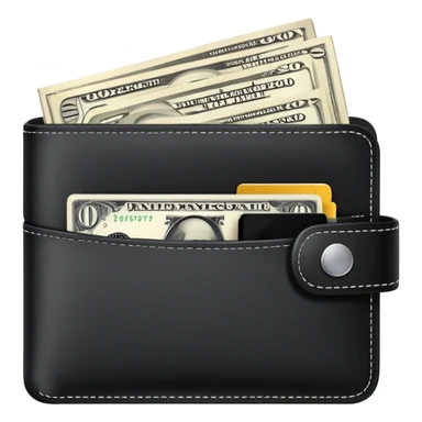 A wallet with money and financial bills, representing financial contribution sticker