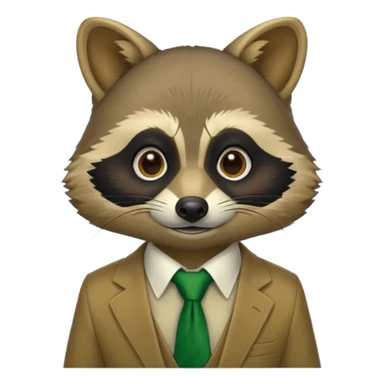 waitor racoon green tie sticker