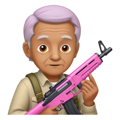Old Man holding pink assault riflei sticker